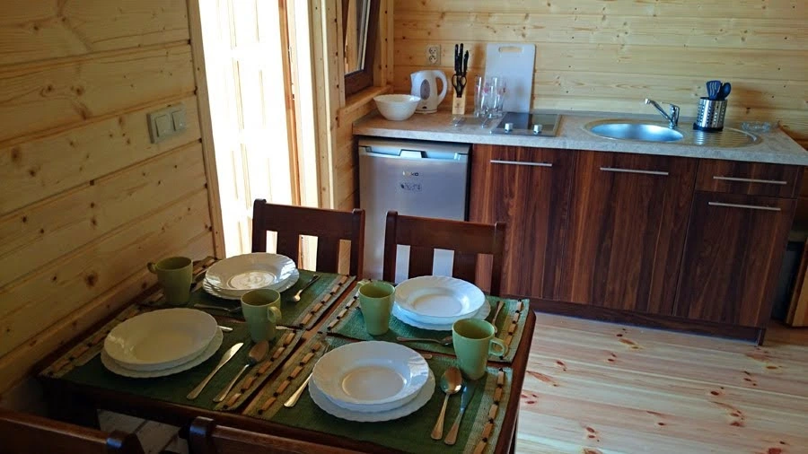 Wyposażenie domku w domkach Maciejka - kuchnia